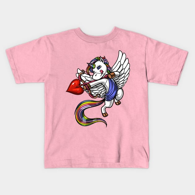 Unicorn Cupid Kids T-Shirt by underheaven